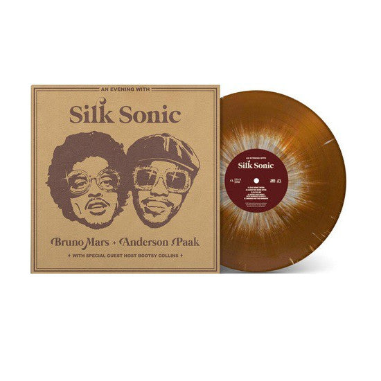 An Evening With Silk Sonic on Silk Sonic bändin vinyyli LP-levy.