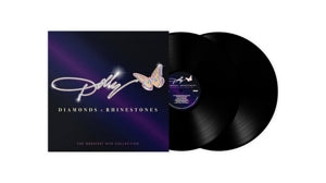 Diamonds & Rhinestones: The Greatest Hits Collection on Dolly Parton artistin vinyyli LP-levy.