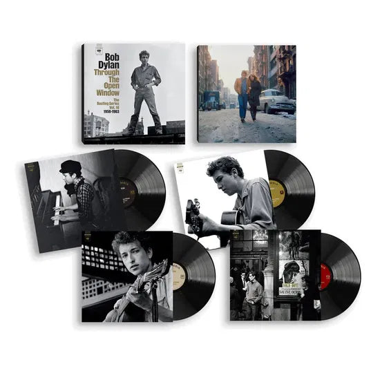 The Bootleg Series Vol. 18: Through the Open Window, 1956-1963 Highlights on Bob Dylan artistin vinyyli LP-boksi.