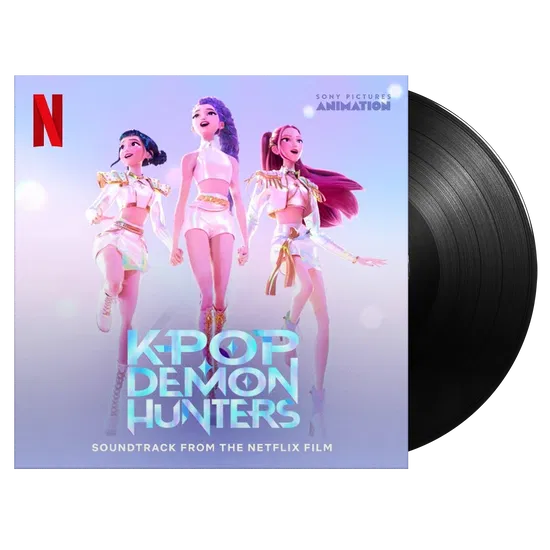 Kpop Demon Hunters on KPop Demon Hunters Cast, HUNTR/X, Saja Boys bändin vinyyli LP-levy.