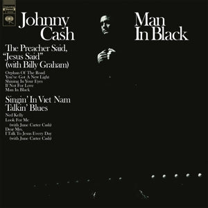 Man In Black on Johnny Cash artistin vinyyli LP-levy.