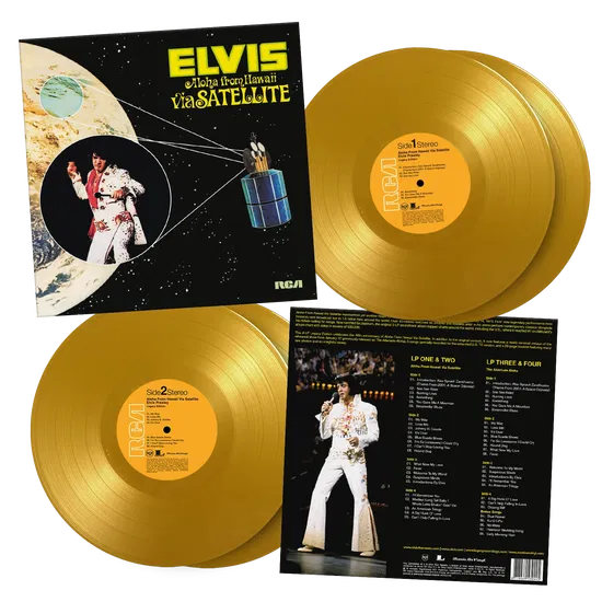 Aloha From Hawaii Via Satellite on Elvis Presley artistin vinyyli LP-levy.