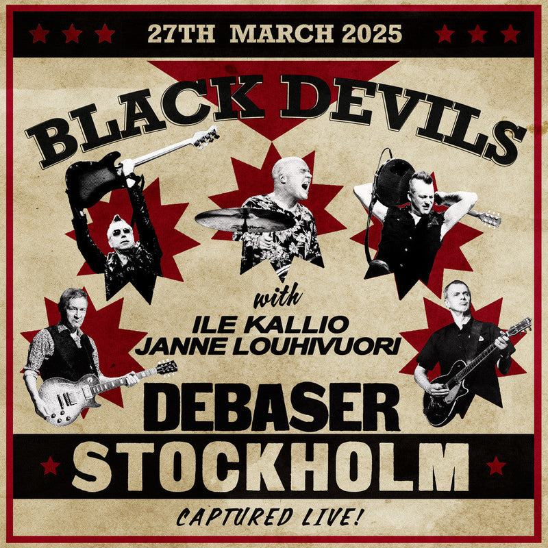 Debaser Stockholm on Black Devils with Ile Kallio & Janne Louhivuori bändin vinyyli LP-levy.